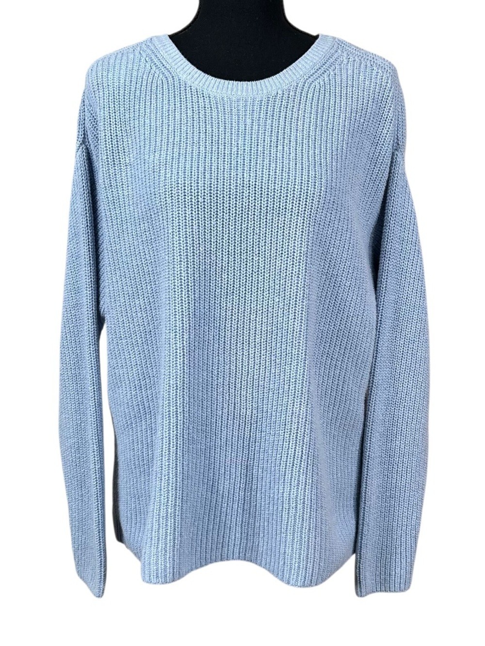 Croft & Barrow Light Blue Ribbed Knit Pullover Sweater Size XL